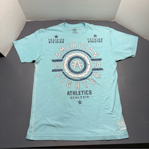 American Fighter Buckle 1974 Light Blue Training Division Premium  Sz XL - Picture 1 of 9